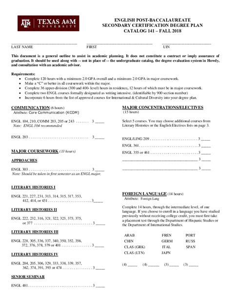 english courses tamu|tamu english major degree plan.